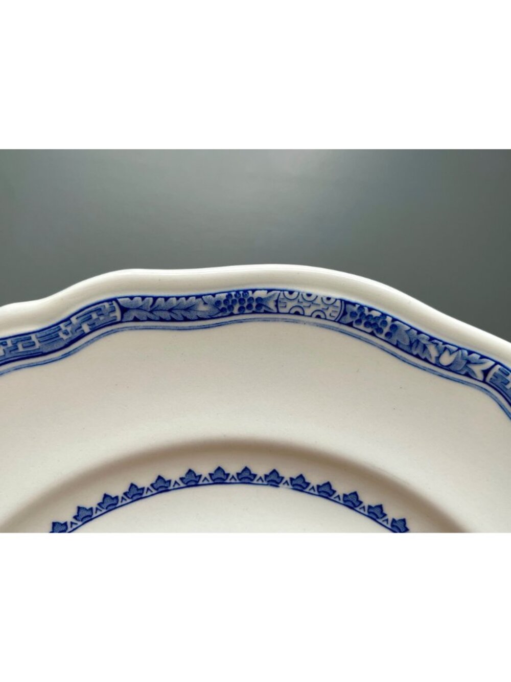 Set of 2 Antique FURNIVALS 1913 Blue Quail 10 1/4" Dinner Plates Round Backstamp - Picture 4 of 16
